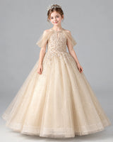 Champagne Ball Gown Girls Formal Dress Front