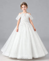 Ivory Ball Gown Girls Formal Dress Front