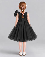 Black Ball Gown Girls Formal Dresses Back