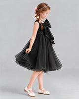 Black Ball Gown Girls Formal Dresses Side