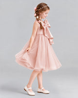 Blush Pink Ball Gown Girls Formal Dresses Side