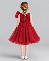 Burgundy Ball Gown Girls Formal Dresses Back