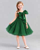 Dark Green Ball Gown Girls Formal Dresses Front