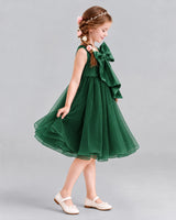 Dark Green Ball Gown Girls Formal Dresses Side
