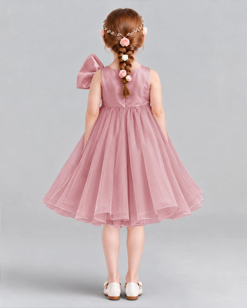 Blush Pink Ball Gown Girls Formal Dresses Back