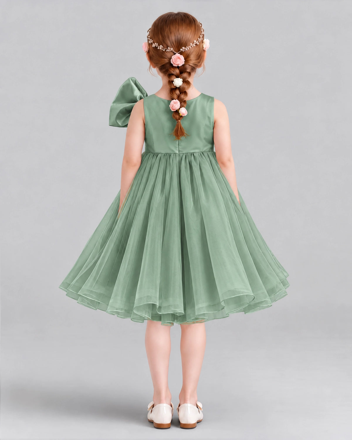 Eucalyptus Ball Gown Girls Formal Dresses Back