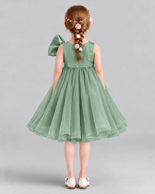 Eucalyptus Ball Gown Girls Formal Dresses Back