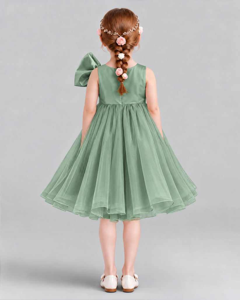 Eucalyptus Ball Gown Girls Formal Dresses Back