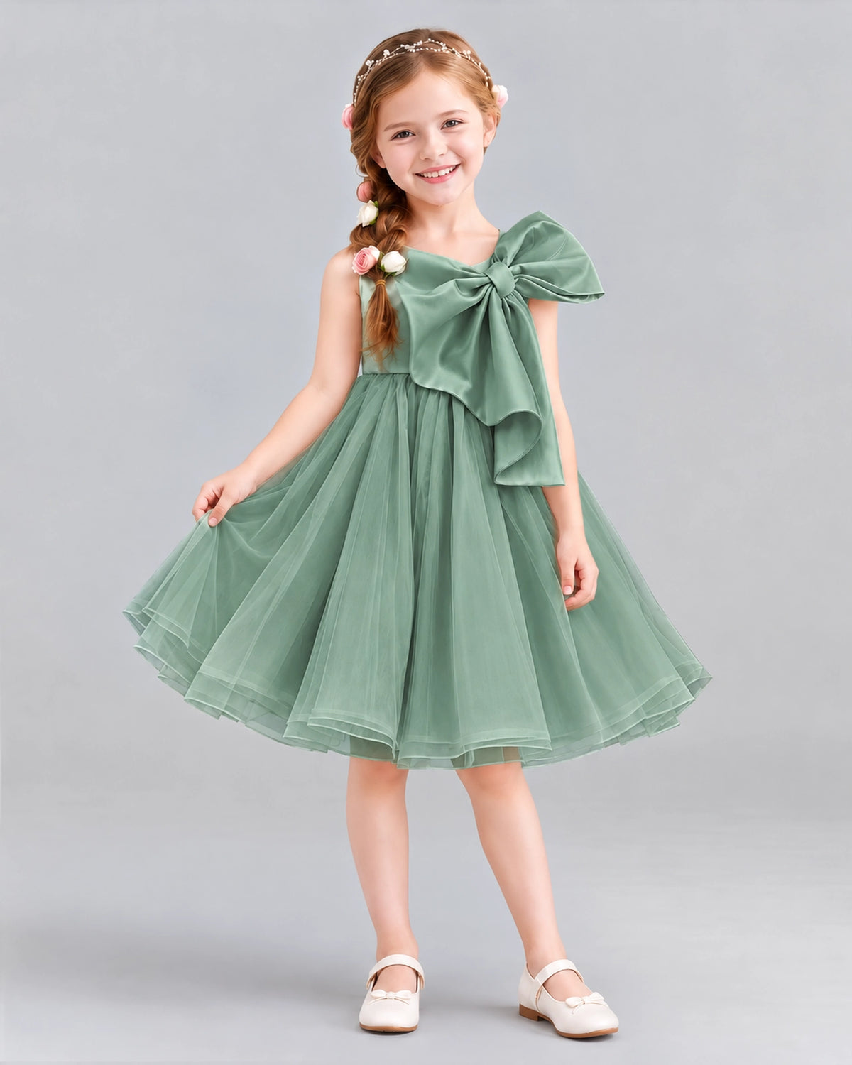 Eucalyptus Ball Gown Girls Formal Dresses Front