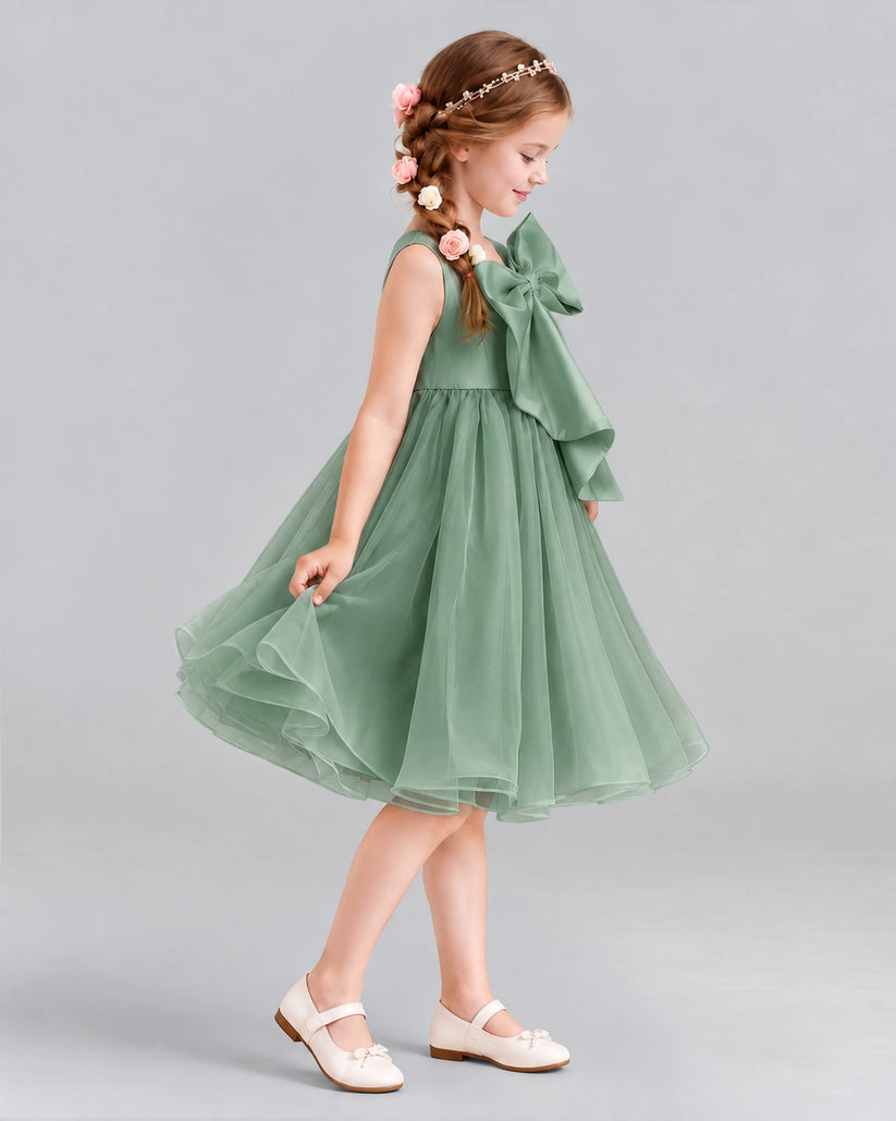Eucalyptus Ball Gown Girls Formal Dresses Side