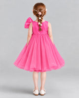 Hot Pink Ball Gown Girls Formal Dresses Back