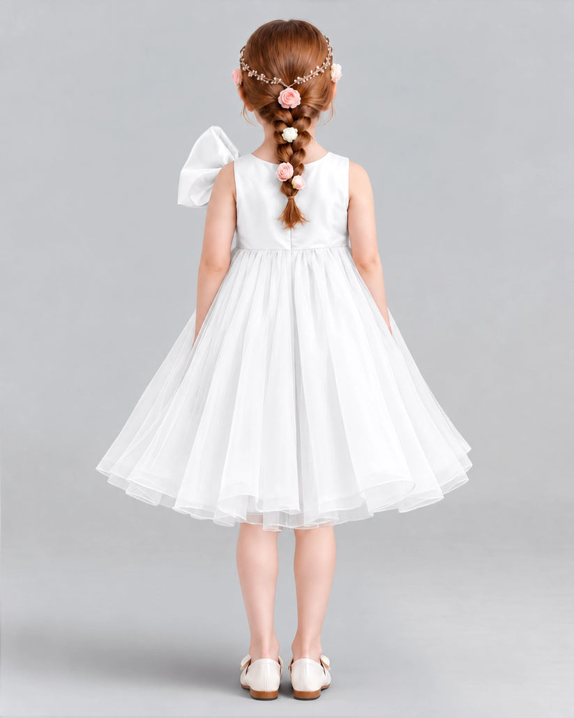 Ivory Ball Gown Girls Formal Dresses Back