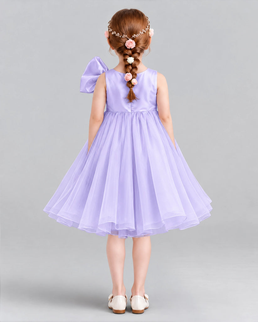 Lavender Ball Gown Girls Formal Dresses Back