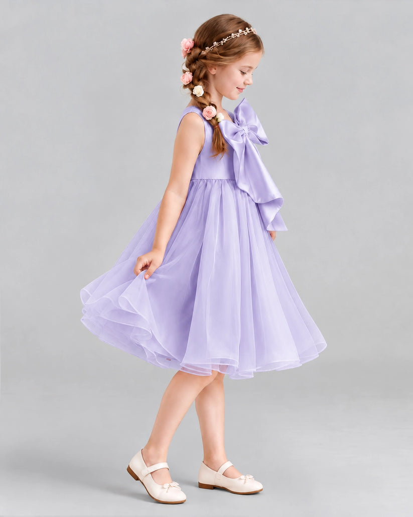 Lavender Ball Gown Girls Formal Dresses Side