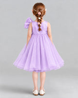 Lilac Ball Gown Girls Formal Dresses Back