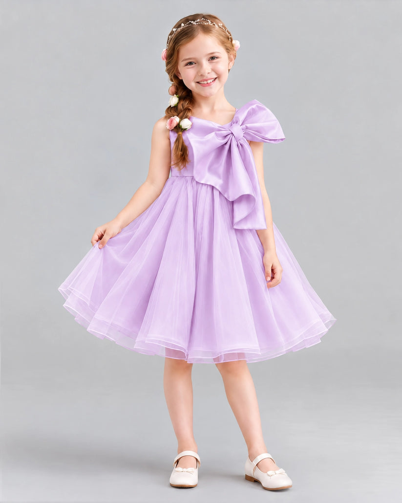 Lilac Ball Gown Girls Formal Dresses Front