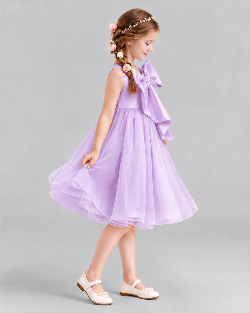 Lilac Ball Gown Girls Formal Dresses Side
