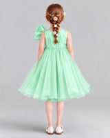 Mint Green Ball Gown Girls Formal Dresses Back