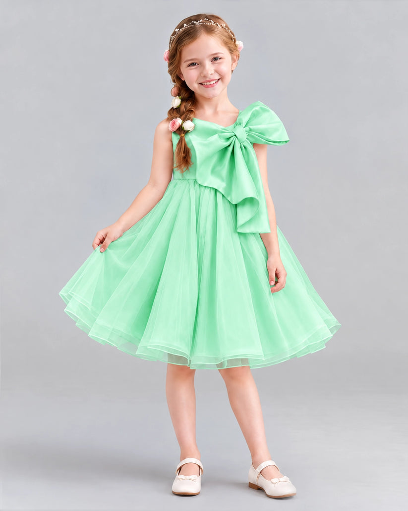 Mint Green Ball Gown Girls Formal Dresses Front