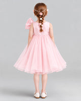 Pink Ball Gown Girls Formal Dresses Back
