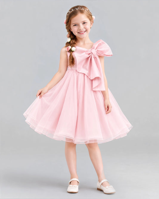 Pink Ball Gown Girls Formal Dresses Front