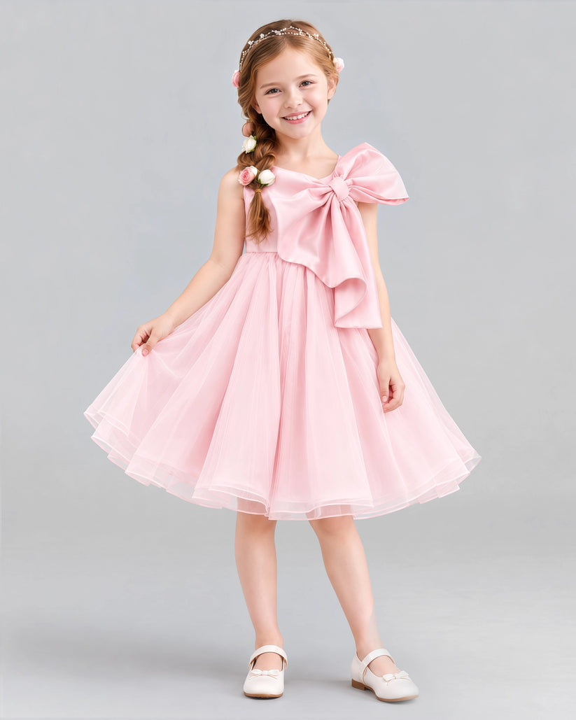 Pink Ball Gown Girls Formal Dresses Front