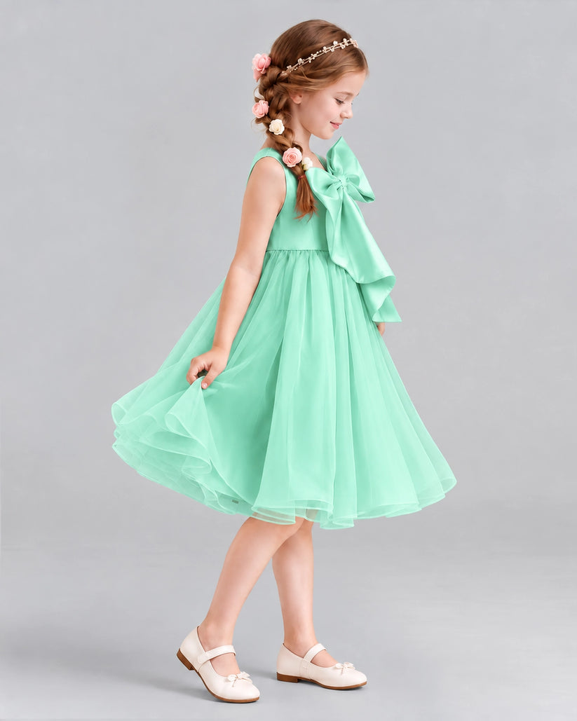 Turquoise Ball Gown Girls Formal Dresses Side