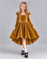 Gold A-line Girls Formal Dress Front