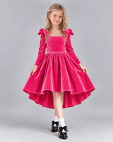 Hot Pink A-line Girls Formal Dress Front