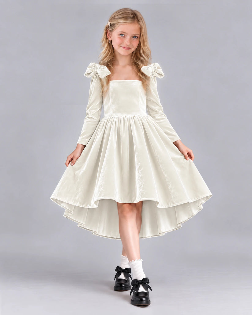 Ivory A-line Girls Formal Dress Front