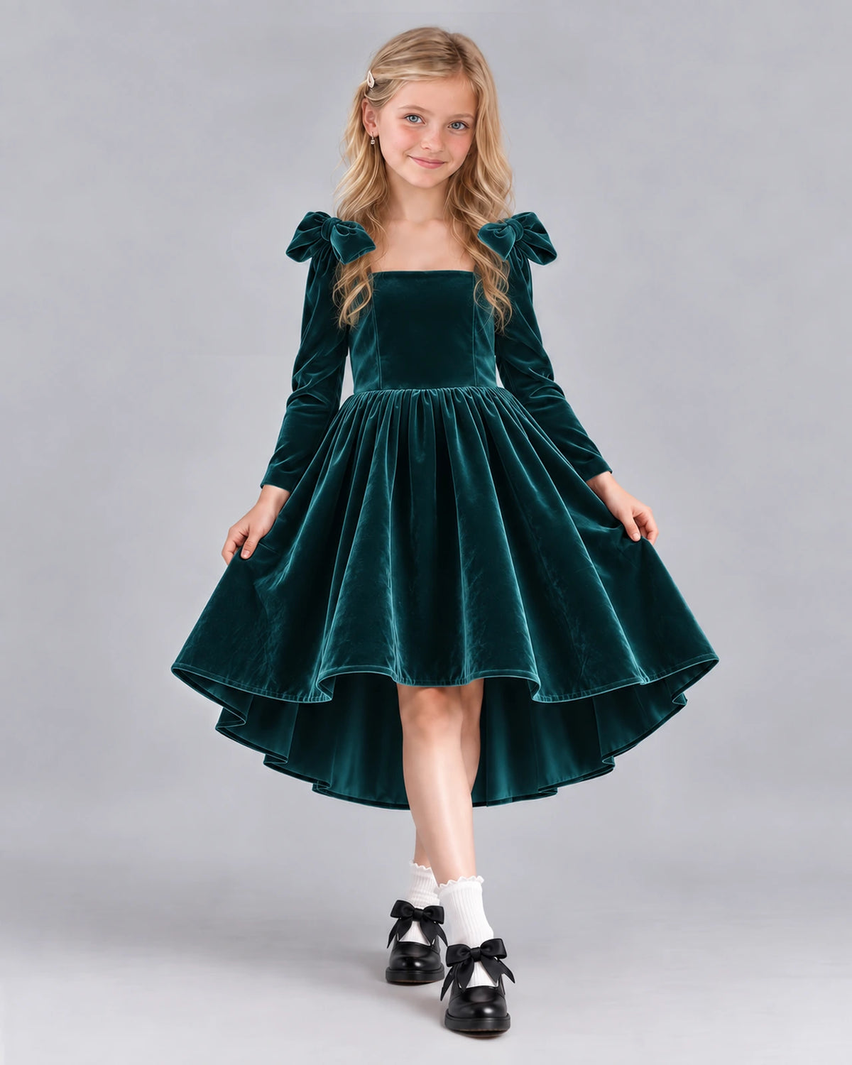 Peacock A-line Girls Formal Dress Front