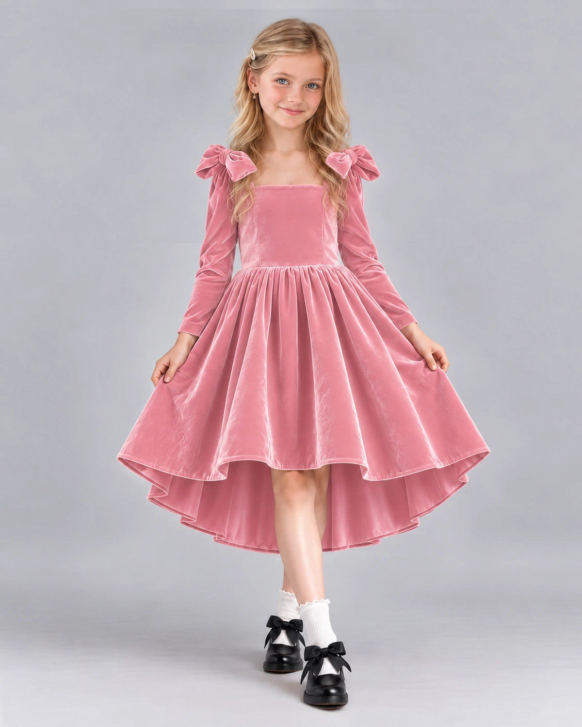 Pink A-line Girls Formal Dress Front