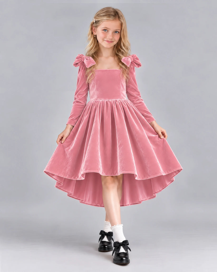 Pink A-line Girls Formal Dress Front