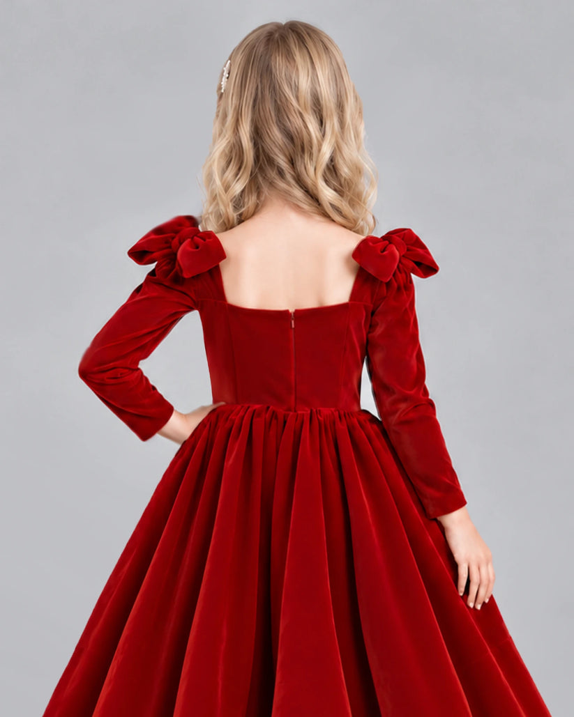 Red A-line Girls Formal Dress Back_Detail [Shared]