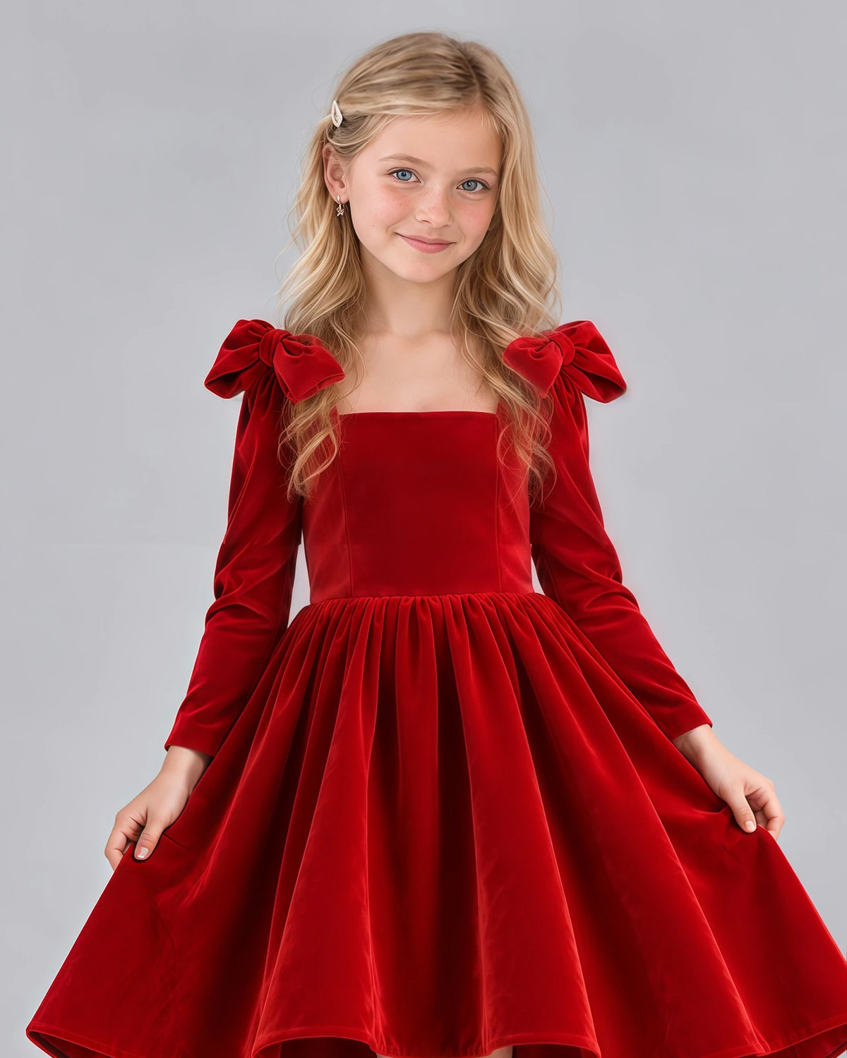 Red A-line Girls Formal Dress Detail [Shared]
