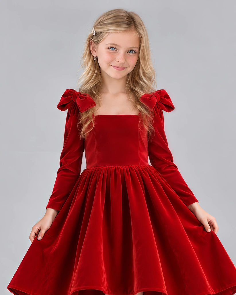 Red A-line Girls Formal Dress Detail [Shared]