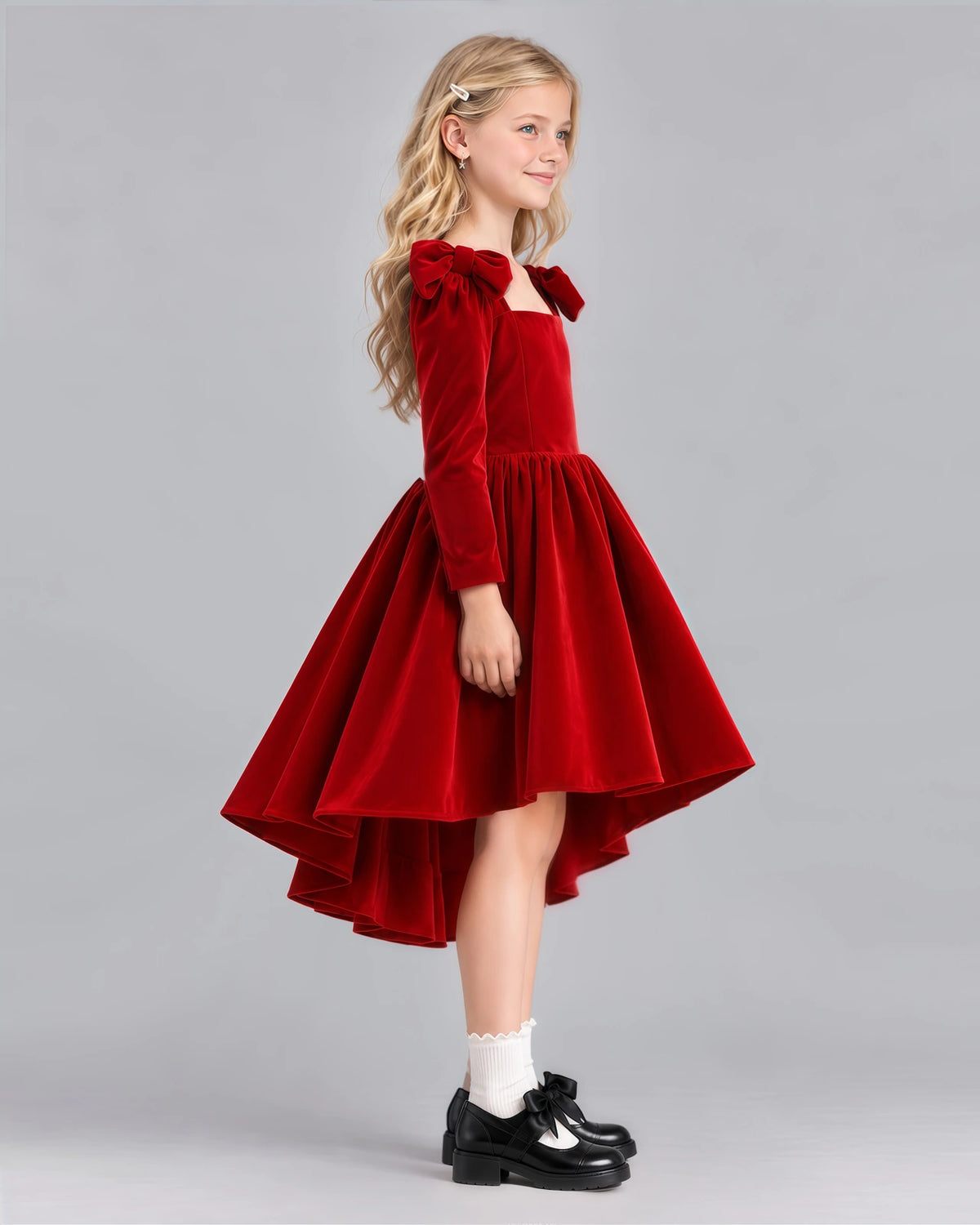 Red A-line Girls Formal Dress Side [Shared]