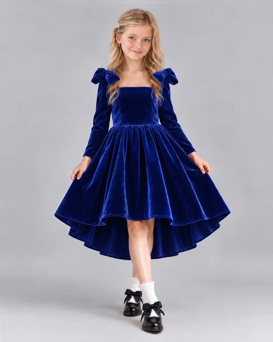 Royal Blue A-line Girls Formal Dress Front
