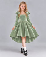 Sage Green A-line Girls Formal Dress Front