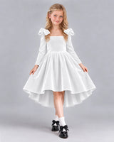 White A-line Girls Formal Dress Front