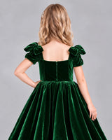 Dark Green Ball Gown Junior Bridesmaid Dress Back_Detail [Shared]