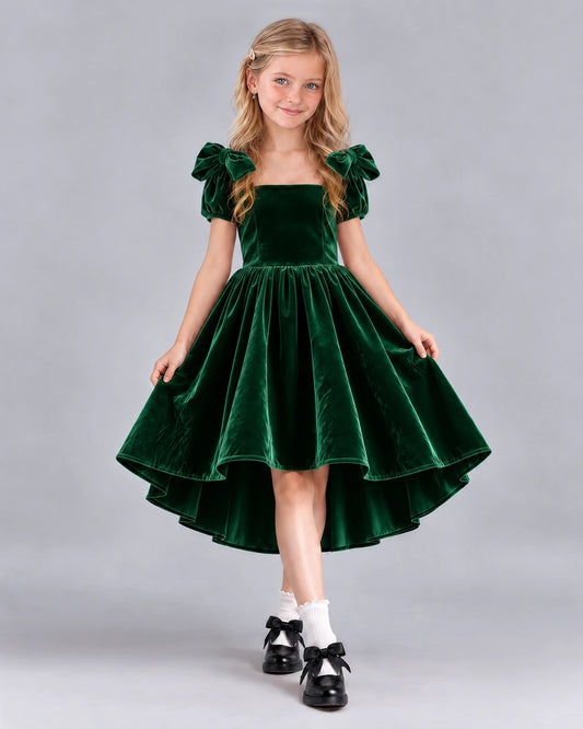 Dark Green Ball Gown Junior Bridesmaid Dress Front