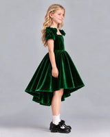 Dark Green Ball Gown Junior Bridesmaid Dress Side [Shared]