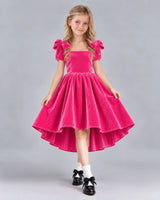 Hot Pink Ball Gown Junior Bridesmaid Dress Front