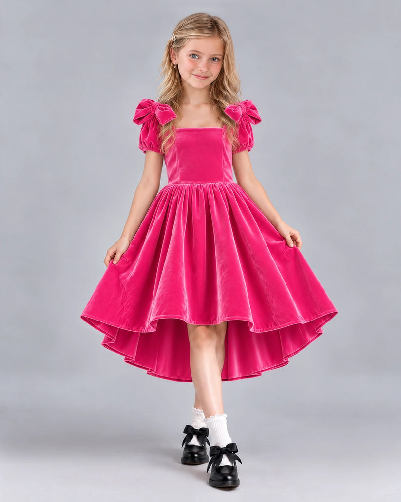 Hot Pink Ball Gown Junior Bridesmaid Dress Front