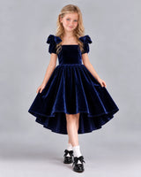 Navy Blue Ball Gown Junior Bridesmaid Dress Front