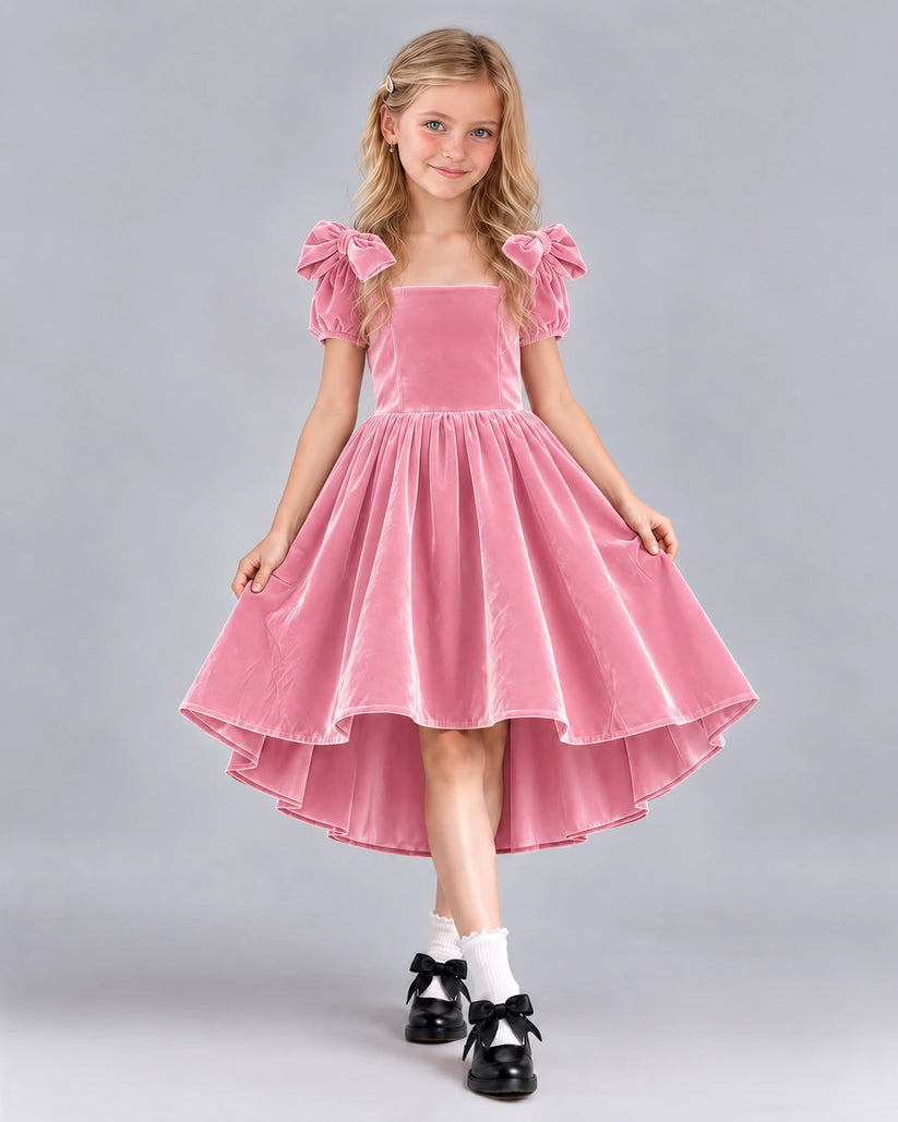 Pink Ball Gown Junior Bridesmaid Dress Front