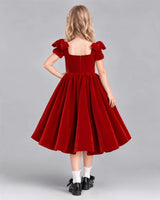 Red Ball Gown Junior Bridesmaid Dress Back [Shared]