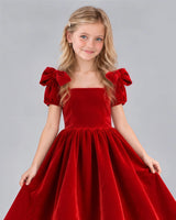 Red Ball Gown Junior Bridesmaid Dress Detail [Shared]