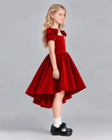 Red Ball Gown Junior Bridesmaid Dress Side [Shared]